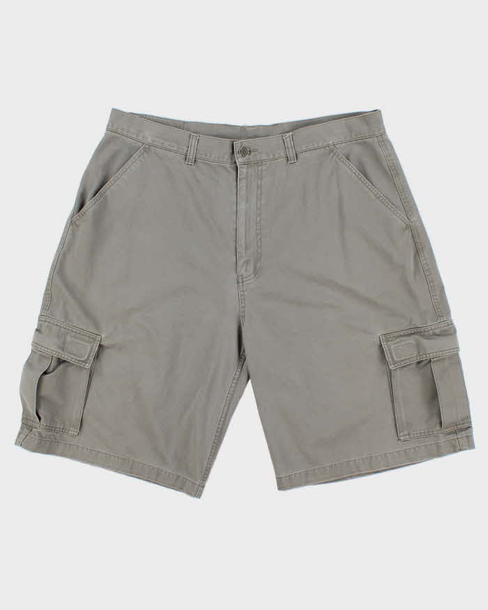 Vintage Y2K 00s Levi's Batwing Khaki Canvas Relaxed Fit Wide Leg Cargo Shorts - W38