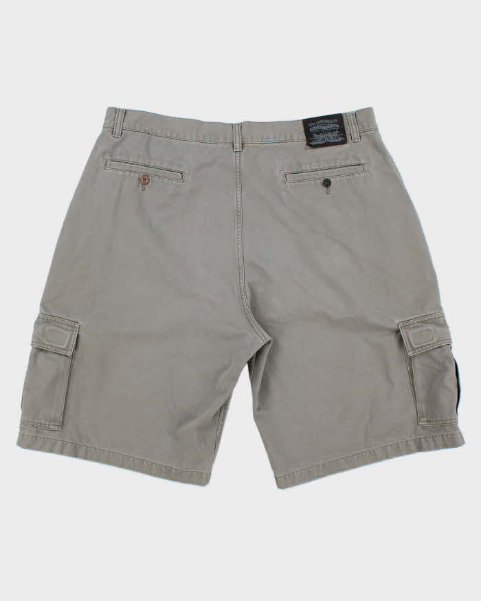 Vintage Y2K 00s Levi's Batwing Khaki Canvas Relaxed Fit Wide Leg Cargo Shorts - W38