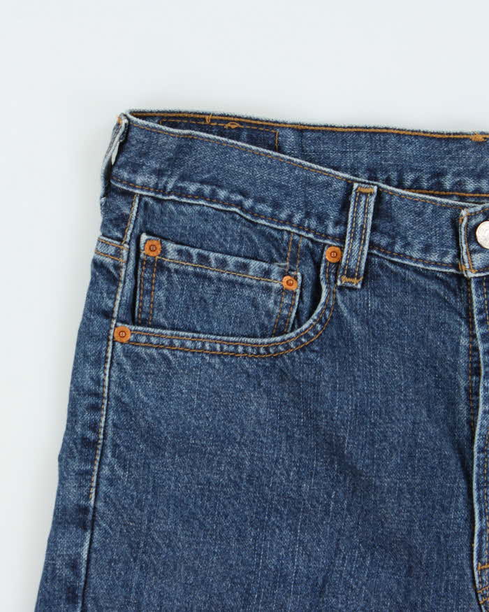 Vintage Y2K 00s Levi's 505 Dark Wash Denim Relaxed Fit Knee Length Shorts - W33