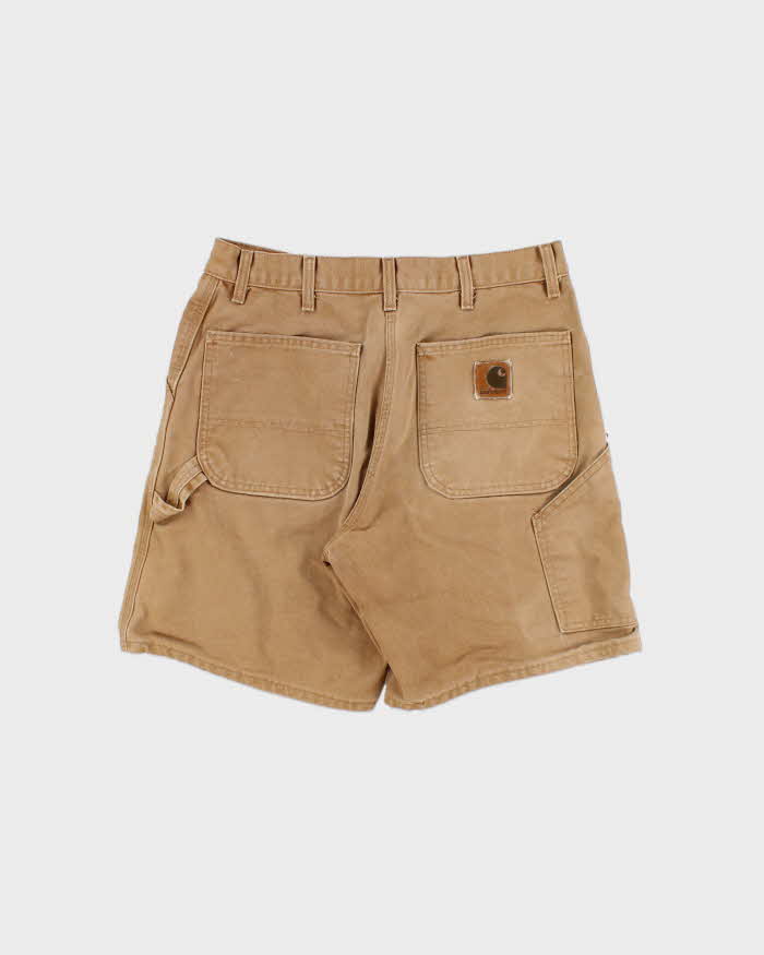 Vintage 1999 Carhartt B25 BRN Union Made In USA Duck Canvas Wide Leg Relaxed Fit Knee Carpenter Shorts - W32