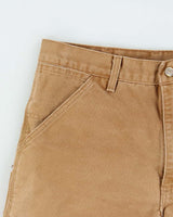 Vintage 1999 Carhartt B25 BRN Union Made In USA Duck Canvas Wide Leg Relaxed Fit Knee Carpenter Shorts - W32