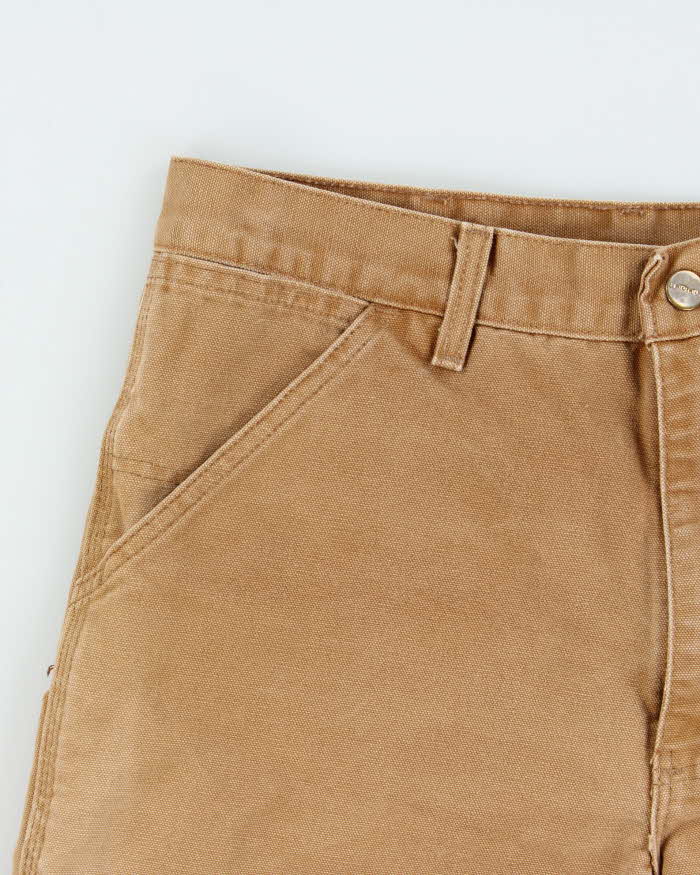 Vintage 1999 Carhartt B25 BRN Union Made In USA Duck Canvas Wide Leg Relaxed Fit Knee Carpenter Shorts - W32