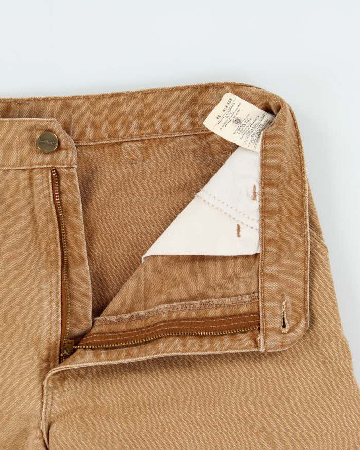 Vintage 1999 Carhartt B25 BRN Union Made In USA Duck Canvas Wide Leg Relaxed Fit Knee Carpenter Shorts - W32