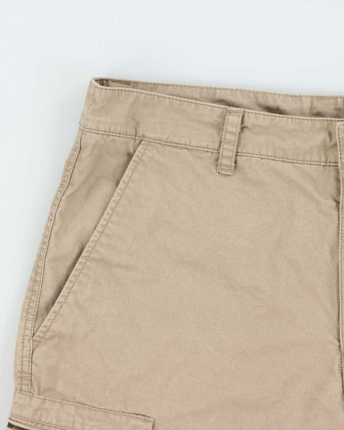 Vintage Y2K 00s Nike Ath Dept. Desert Khaki Canvas Relaxed Fit Cargo Shorts - W34