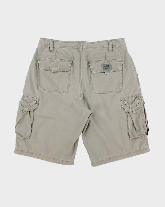 Vintage Y2K 00s The North Face A5 Series Khaki Canvas Relaxed Fit Baggy Technical Cargo Shorts - W36
