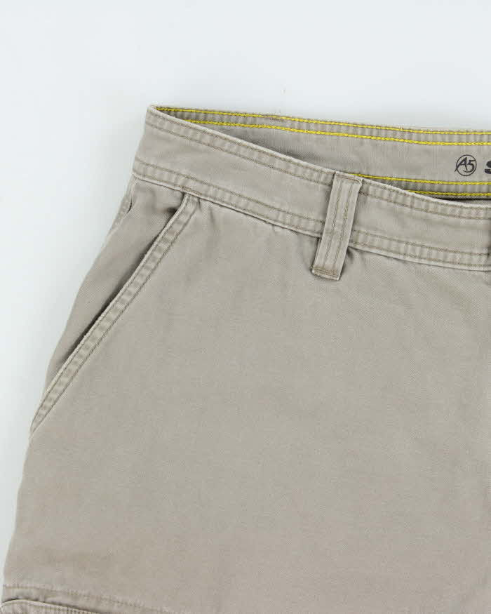 Vintage Y2K 00s The North Face A5 Series Khaki Canvas Relaxed Fit Baggy Technical Cargo Shorts - W36