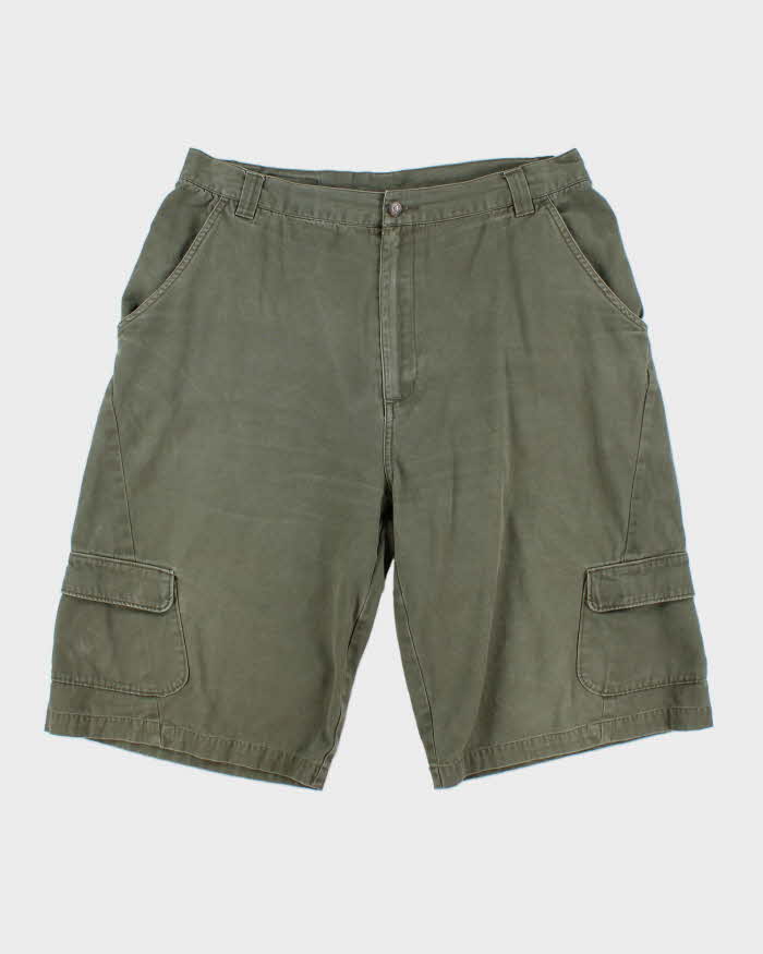 Vintage Y2K 00s Airwalk Khaki Canvas Relaxed Fit Baggy Skater Cargo Shorts - W36