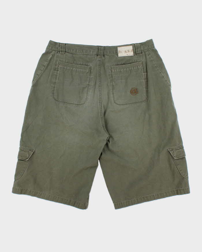 Vintage Y2K 00s Airwalk Khaki Canvas Relaxed Fit Baggy Skater Cargo Shorts - W36
