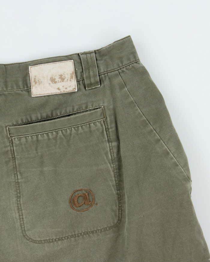Vintage Y2K 00s Airwalk Khaki Canvas Relaxed Fit Baggy Skater Cargo Shorts - W36