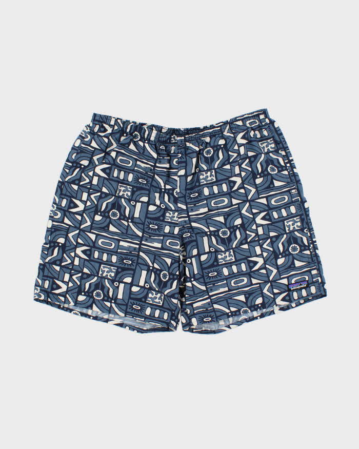 Vintage Patagonia 'Netplus Shells Baggies' 7 Inch Aztec Patterned Relaxed Fit Shorts - L