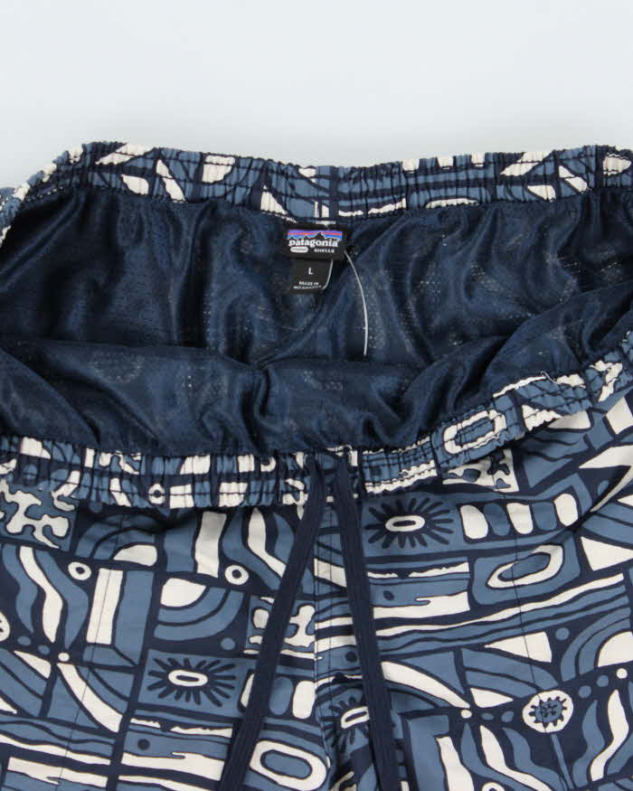 Vintage Patagonia 'Netplus Shells Baggies' 7 Inch Aztec Patterned Relaxed Fit Shorts - L