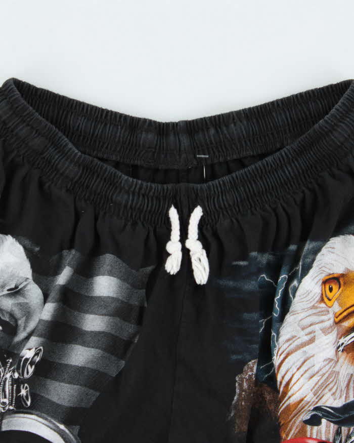 Vintage 1990s RED Let Freedom Rule USA Relaxed Fit Baggy Cotton Shorts - M