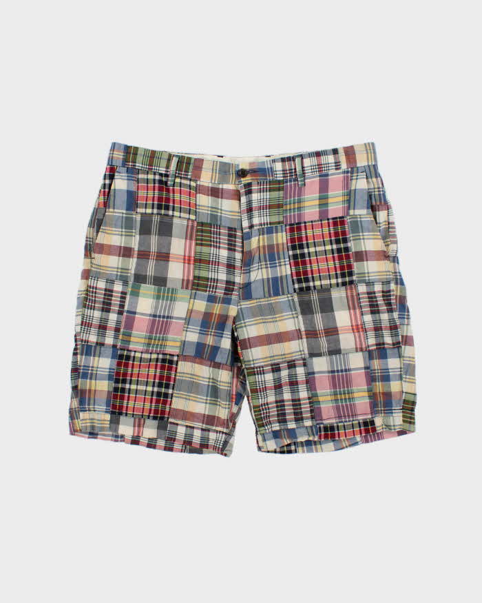 Vintage Polo Ralph Lauren Patchwork Plaid Madras Relaxed Classic Fit Lightweight Chino Shorts - W36