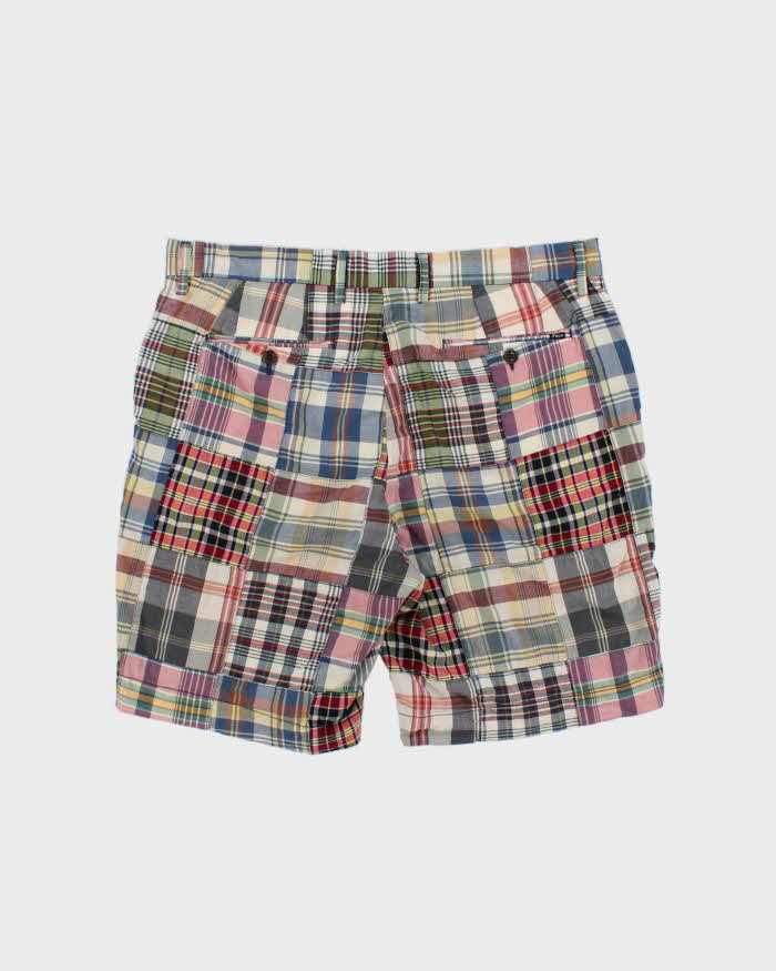 Vintage Polo Ralph Lauren Patchwork Plaid Madras Relaxed Classic Fit Lightweight Chino Shorts - W36