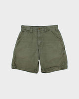 Vintage Carhartt B144 ARG Khaki Canvas Original Fit Carpenter Shorts - W34