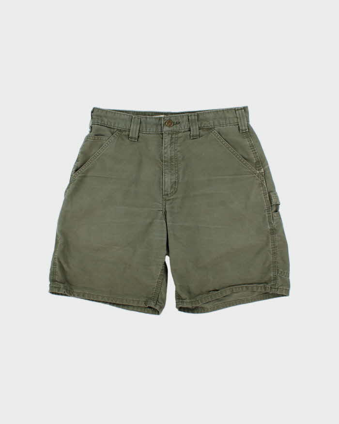 Vintage Carhartt B144 ARG Khaki Canvas Original Fit Carpenter Shorts - W34