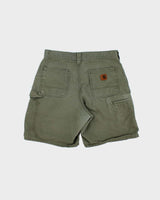 Vintage Carhartt B144 ARG Khaki Canvas Original Fit Carpenter Shorts - W34