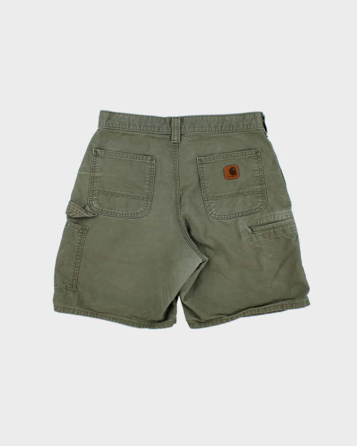 Vintage Carhartt B144 ARG Khaki Canvas Original Fit Carpenter Shorts - W34