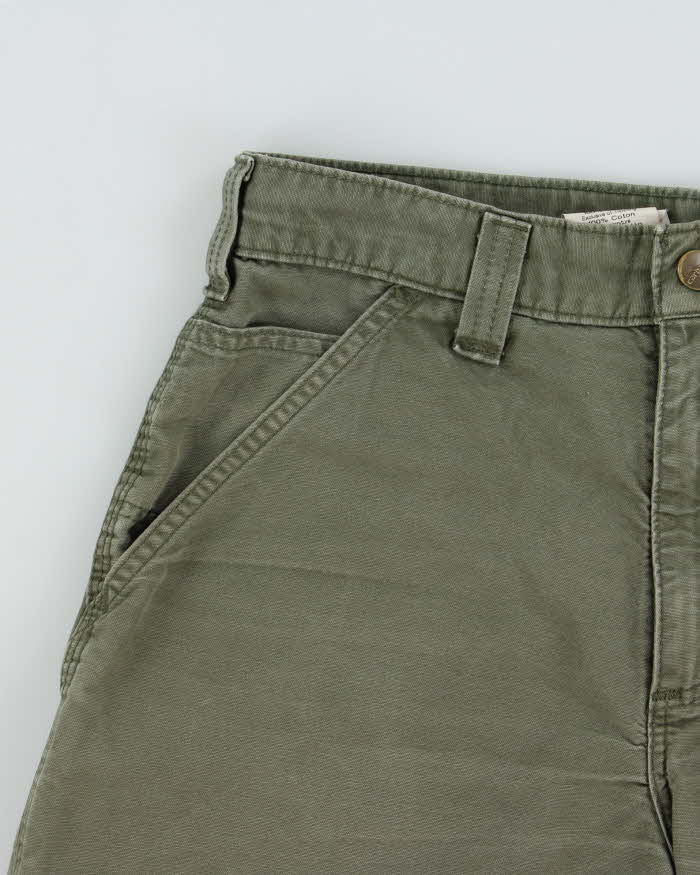 Vintage Carhartt B144 ARG Khaki Canvas Original Fit Carpenter Shorts - W34