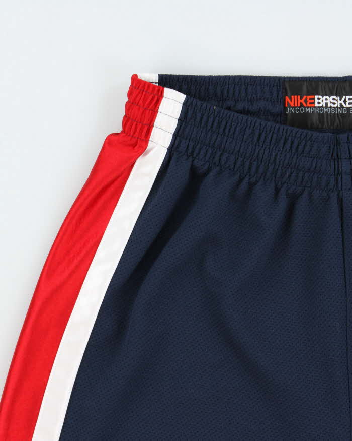 Vintage Y2K 00s Nike Heavyweight Satin Taped Wide Leg Loose Fit Basketball Shorts - M