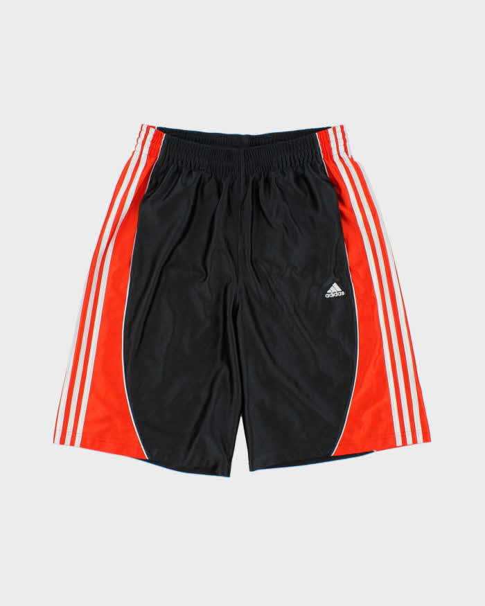Vintage Y2K 00s Adidas Satin 3-Stripe Relaxed Fit Baggy Sports Shorts - M