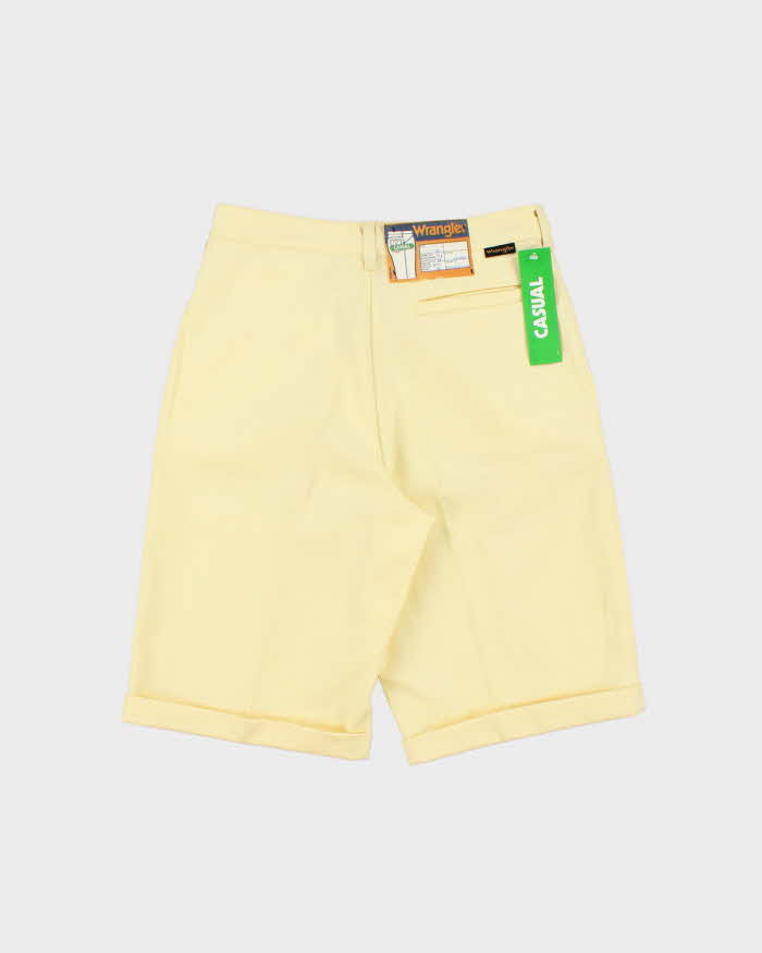 DSWT Vintage 1970s Wrangler Butter Yellow Pleated Cotton Bermuda Shorts - W28
