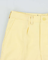 DSWT Vintage 1970s Wrangler Butter Yellow Pleated Cotton Bermuda Shorts - W28