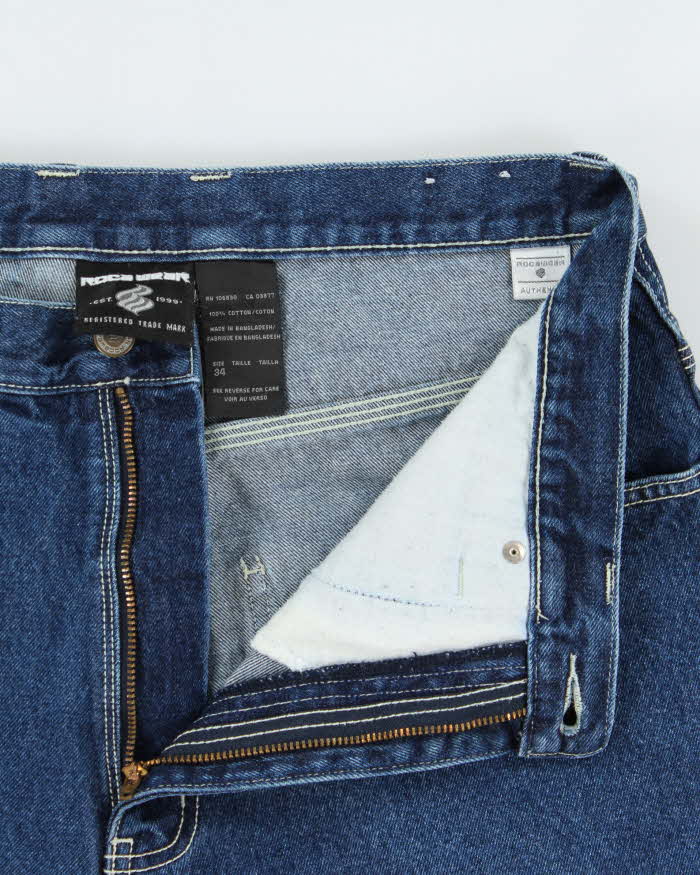 Vintage Y2K 00s Rocawear Contrast Stitch Loose Fit Wide Leg Denim Carpenter Shorts - W34