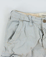 Vintage Y2K 00s Abercrombie &amp; Fitch Heavyweight Striped Loose Fit Classic Cargo Shorts - W30