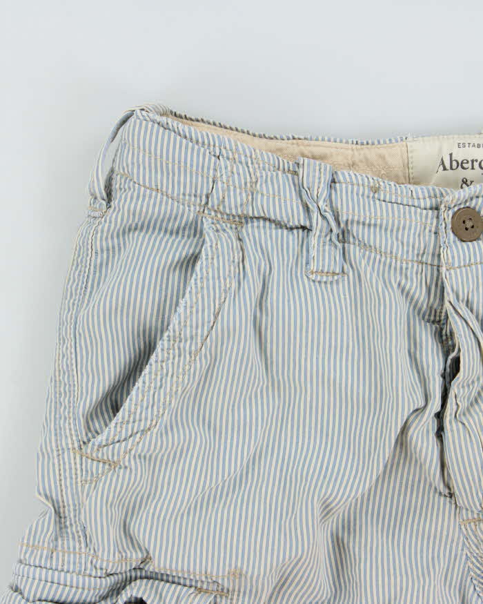 Vintage Y2K 00s Abercrombie & Fitch Heavyweight Striped Loose Fit Classic Cargo Shorts - W30