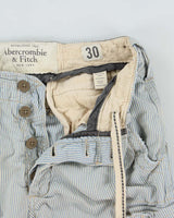 Vintage Y2K 00s Abercrombie &amp; Fitch Heavyweight Striped Loose Fit Classic Cargo Shorts - W30