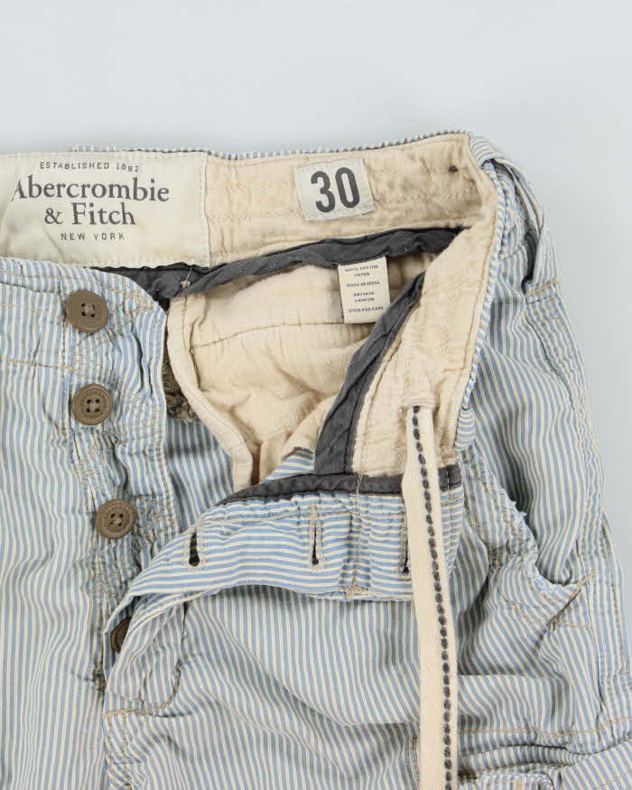 Vintage Y2K 00s Abercrombie & Fitch Heavyweight Striped Loose Fit Classic Cargo Shorts - W30