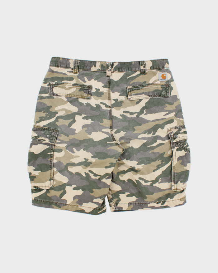 Vintage Carhartt Woodland Camo Rugged Relaxed Fit Cargo Shorts - W36