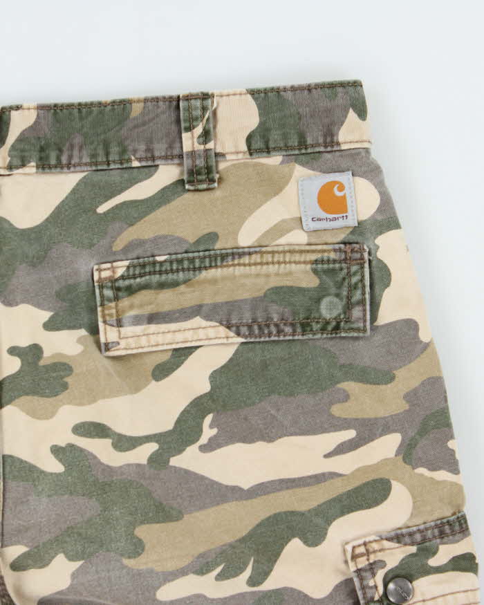 Vintage Carhartt Woodland Camo Rugged Relaxed Fit Cargo Shorts - W36