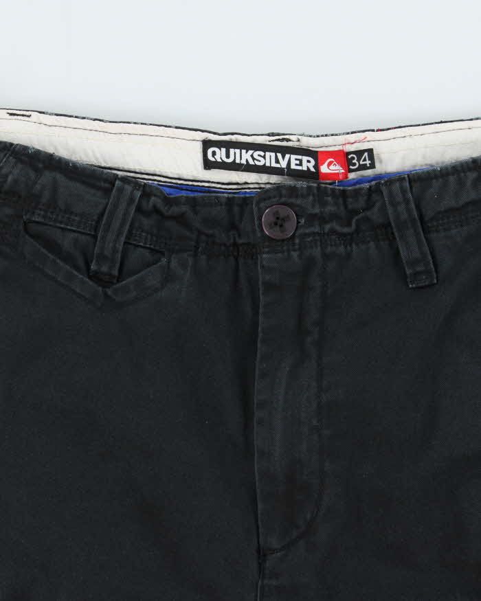 Vintage Y2K 00s Quiksilver Heavyweight Embroidered Relaxed Fit Cargo Shorts - W34
