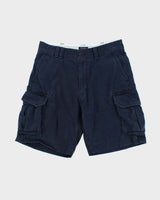 Vintage Polo Ralph Lauren Navy Heavyweight Relaxed Fit Classic Chino Cargo Shorts - W35