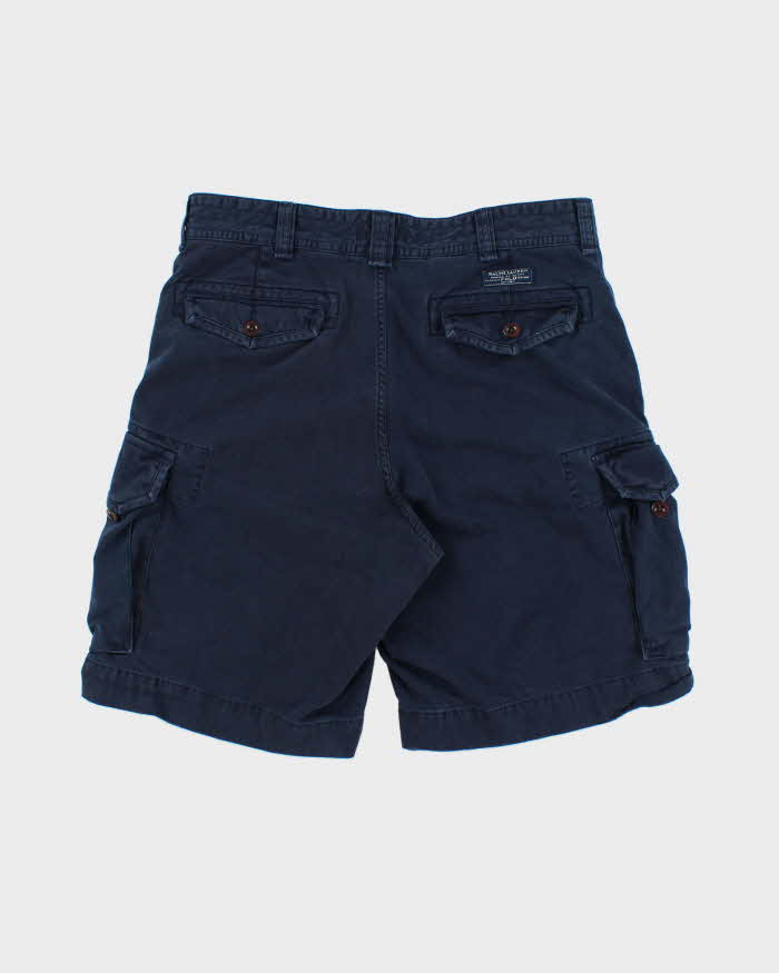 Vintage Polo Ralph Lauren Navy Heavyweight Relaxed Fit Classic Chino Cargo Shorts - W35