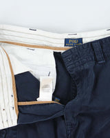 Vintage Polo Ralph Lauren Navy Heavyweight Relaxed Fit Classic Chino Cargo Shorts - W35