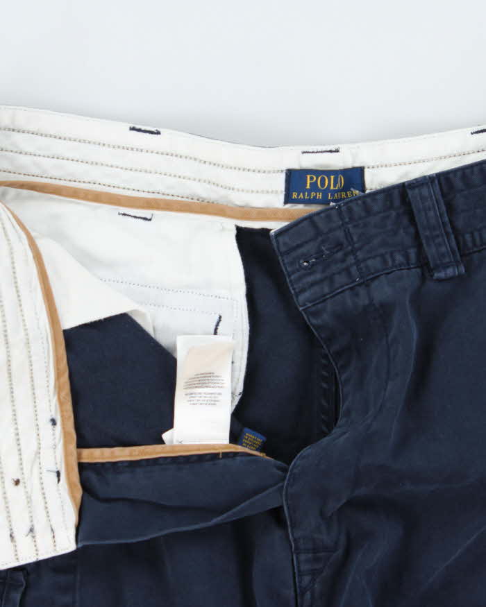 Vintage Polo Ralph Lauren Navy Heavyweight Relaxed Fit Classic Chino Cargo Shorts - W35