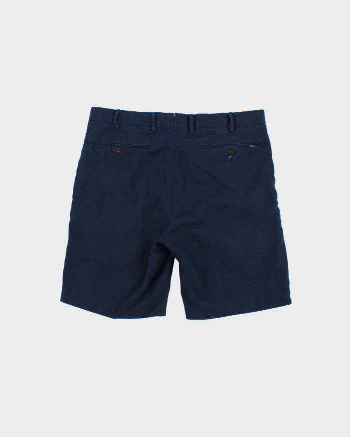 Vintage Polo Ralph Lauren Navy Linen Straight Fit Chino Shorts - W32