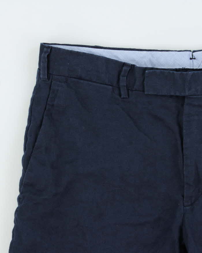 Vintage Polo Ralph Lauren Navy Linen Straight Fit Chino Shorts - W32