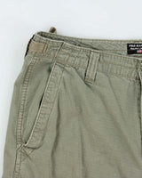 Vintage Y2K 00s Polo Jeans Ralph Lauren Khaki Grid Military Surplus Relaxed Fit Baggy Cargo Shorts - W34