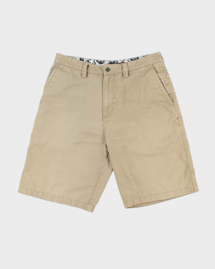Vintage Y2K 00s Quiksilver Desert Khaki Canvas Relaxed Fit Baggy Skater Shorts - W32
