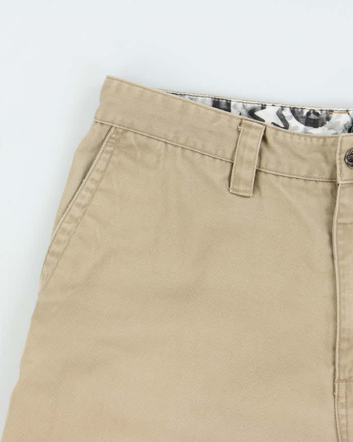 Vintage Y2K 00s Quiksilver Desert Khaki Canvas Relaxed Fit Baggy Skater Shorts - W32