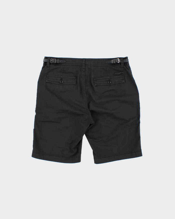 Vintage Burberry Brit Black Adjustable Straight Leg Chino Shorts - W32