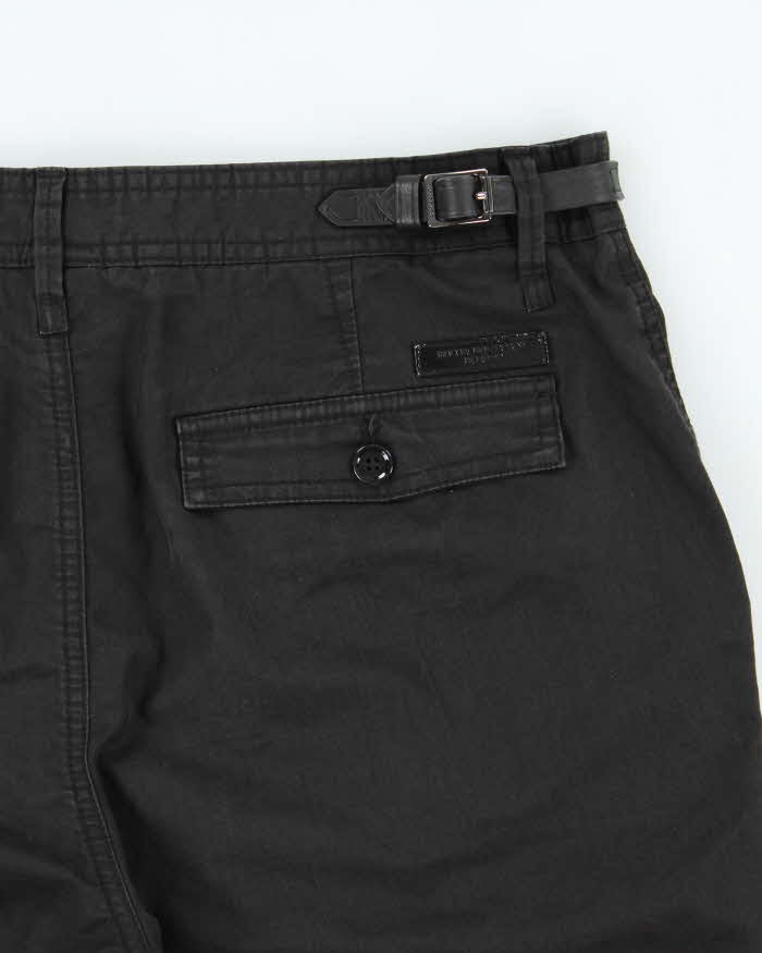 Vintage Burberry Brit Black Adjustable Straight Leg Chino Shorts - W32