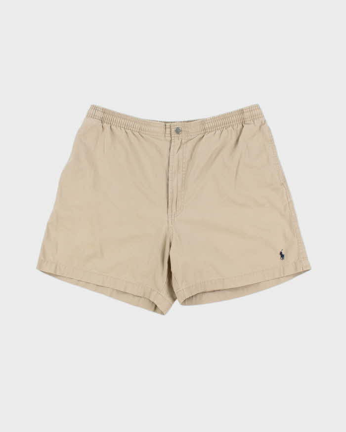 Vintage 1990s Polo Ralph Lauren Khaki Cotton Loose Fit Casual Shorts - W32