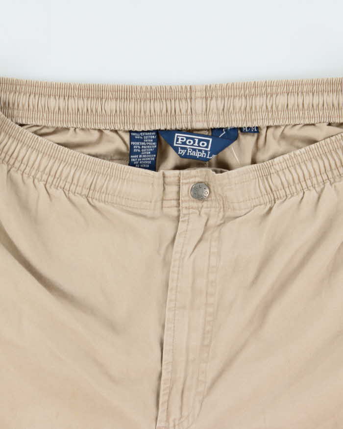 Vintage 1990s Polo Ralph Lauren Khaki Cotton Loose Fit Casual Shorts - W32