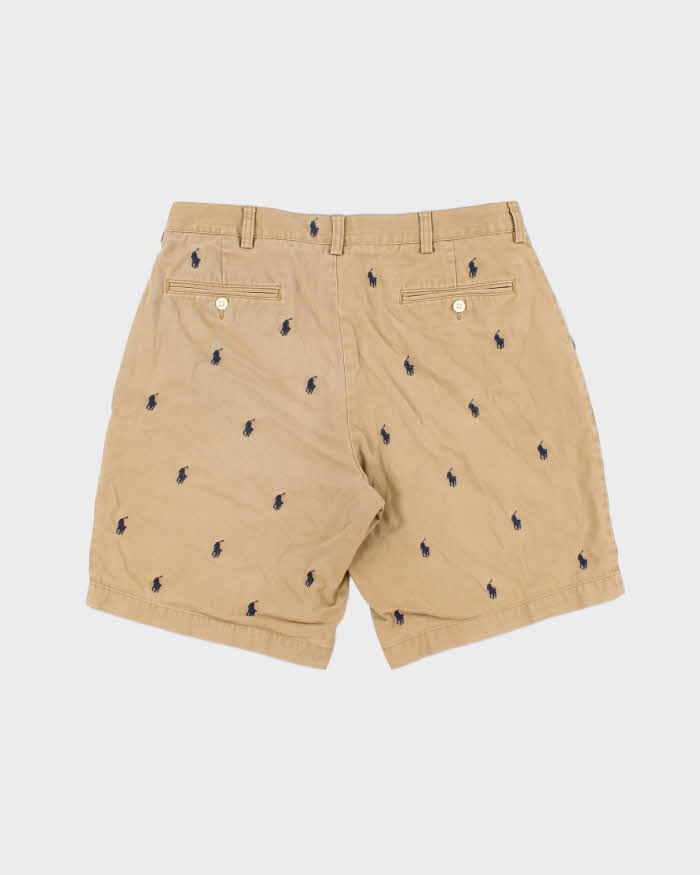 Vintage Polo Ralph Lauren Embroidered Repeat Pony Relaxed Fit Classic Chino Shorts - W34