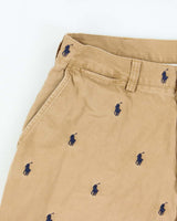 Vintage Polo Ralph Lauren Embroidered Repeat Pony Relaxed Fit Classic Chino Shorts - W34